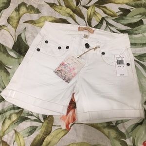 White midi shorts